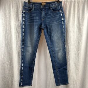 Driftwood Marilyn Skinny Jeans Embroidered Aztec Print 28